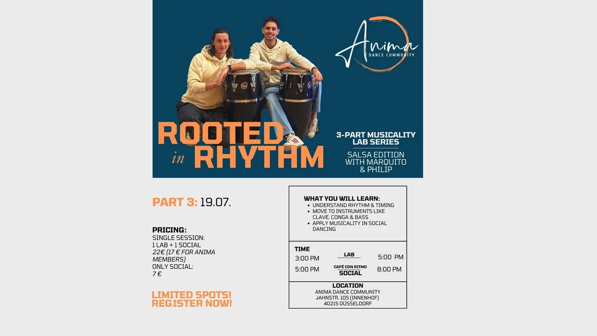 Rooted in Rhythm - Salsa Edition - Session 3 – Salsa in Düsseldorf Flyer