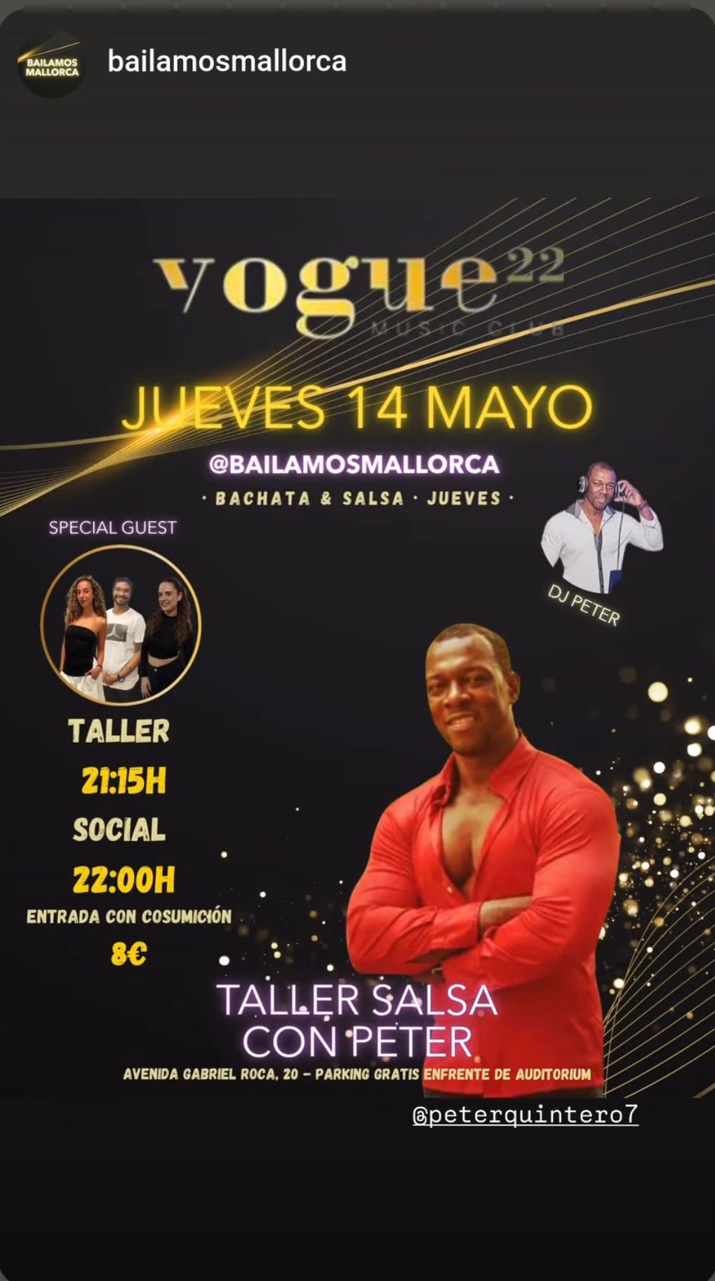 Vogue22 – Jueves 14 Mayo (Bachata & Salsa)