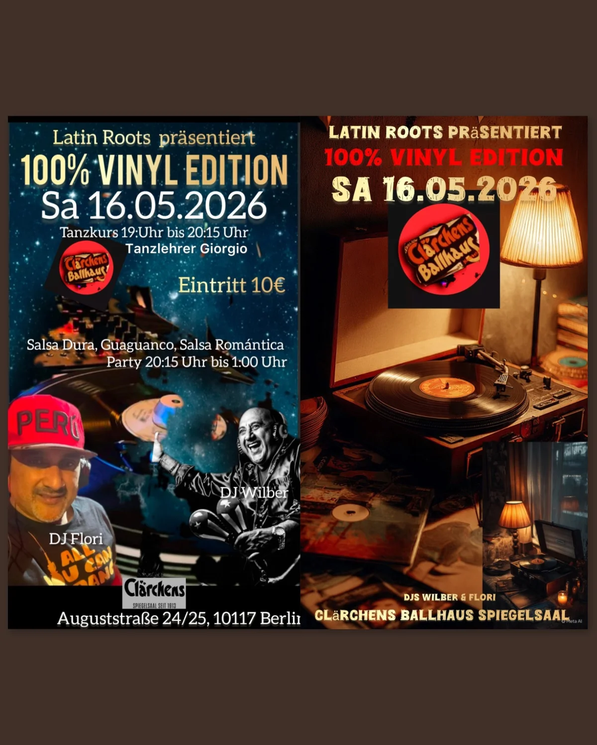 LATIN ROOTS PRÄSENTIERT 100% SALSA VINYL EDITION DJS. WILBER & FLORI