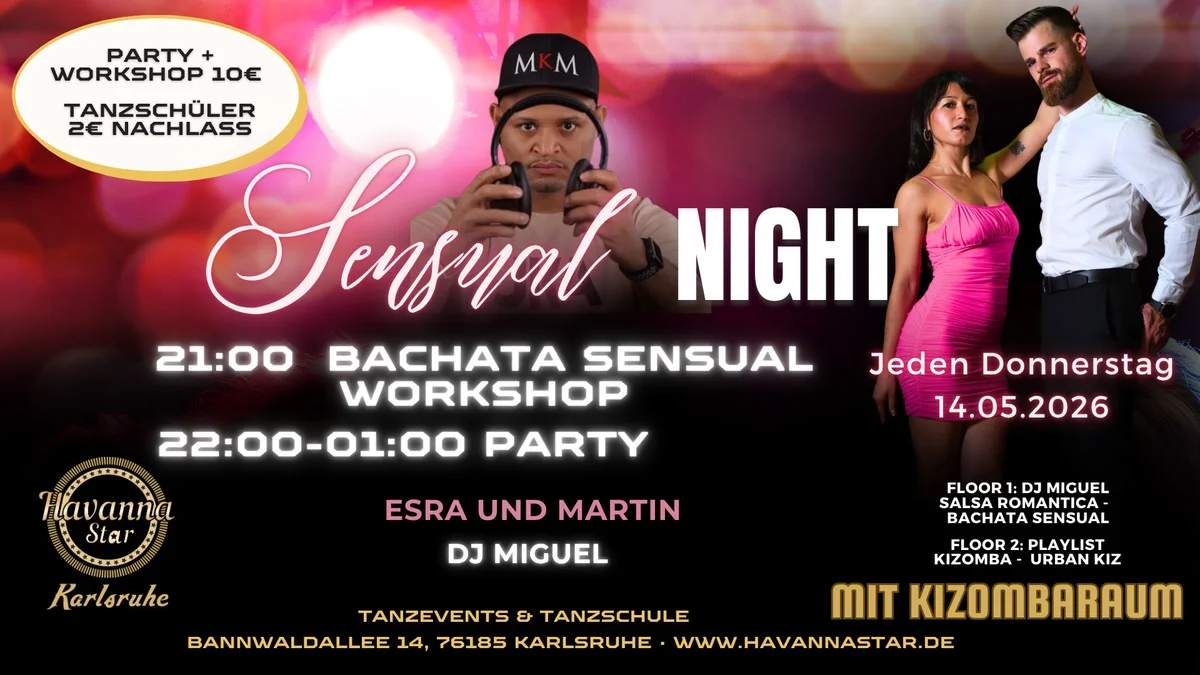 Latinparty mit Bachata Sensual Workshop (Sensual Night)