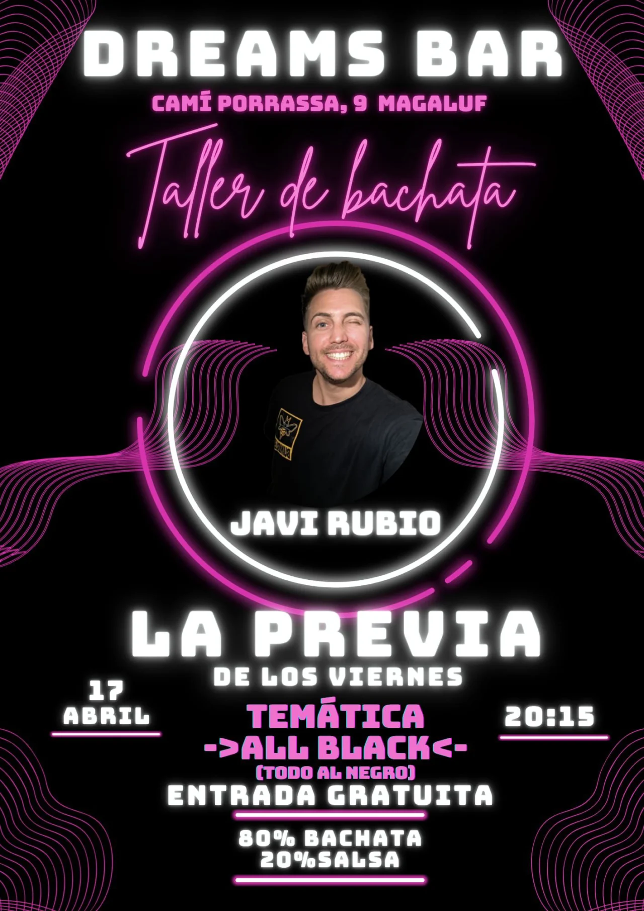 La Previa de los Viernes: Taller de Bachata (Temática) + 80% Bachata / 20% Salsa